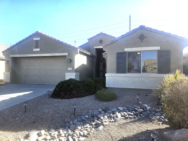 view of front of house with a garage