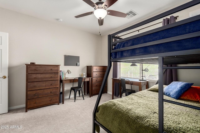 2030 W Whisper Rock Trl, Phoenix, AZ 85085 - bedroom with carpet, an office area, and ceiling fan