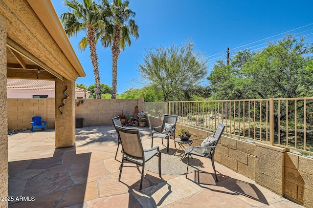 view of patio with a fenced backyard