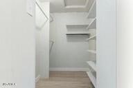 spacious closet with light wood-type flooring