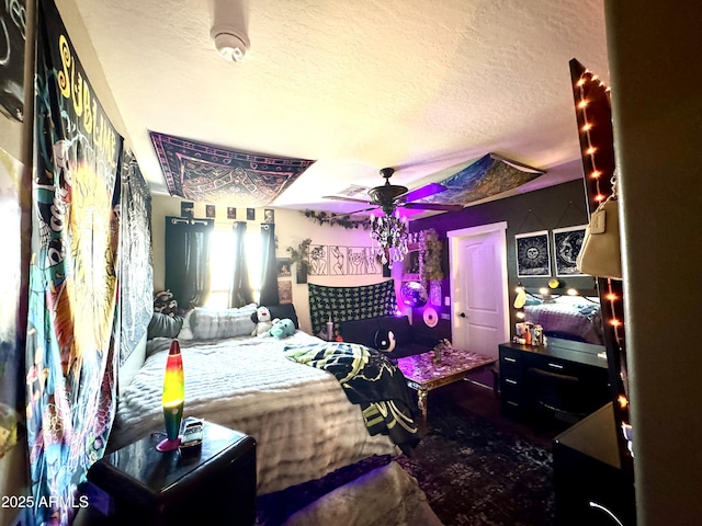 bedroom featuring a textured ceiling