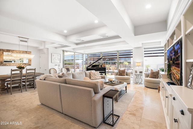 living room featuring plenty of natural light