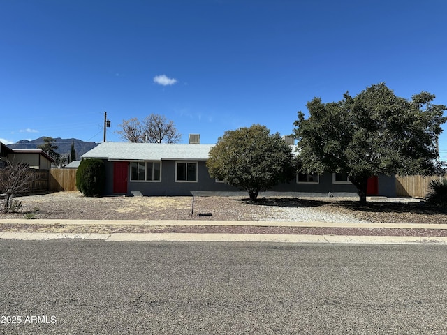 view of front of house with fence