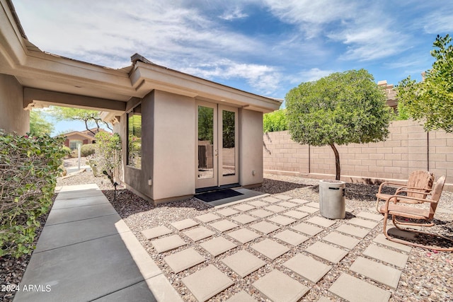 view of patio with fence