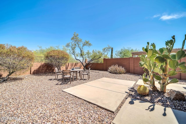 view of patio featuring a fenced backyard
