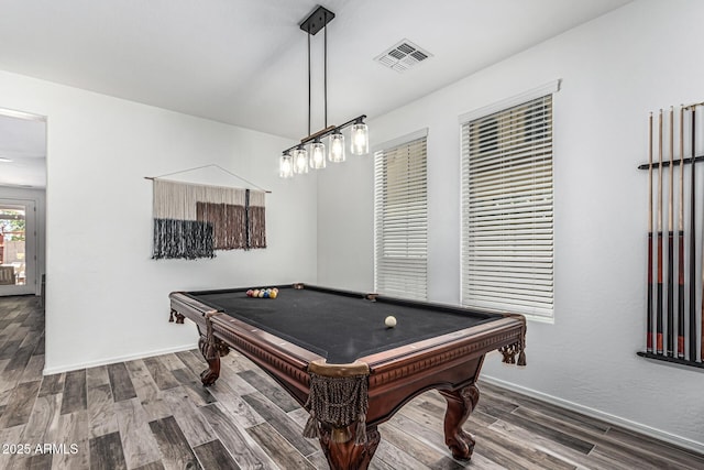 3109 N Black Rock Rd, Buckeye, AZ 85396 - playroom featuring wood finished floors, billiards, and baseboards