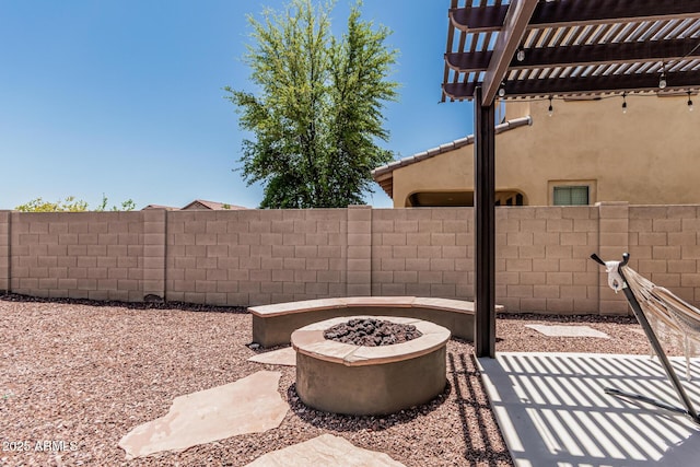 3109 N Black Rock Rd, Buckeye, AZ 85396 - view of patio / terrace featuring an outdoor fire pit and a pergola