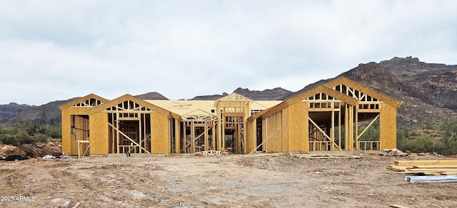 view of outdoor structure with a mountain view