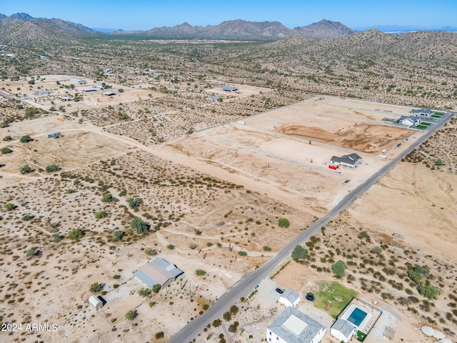 drone / aerial view with a mountain view