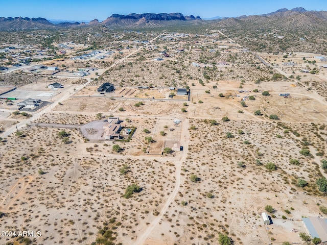 drone / aerial view with a mountain view