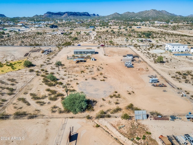 drone / aerial view with a mountain view