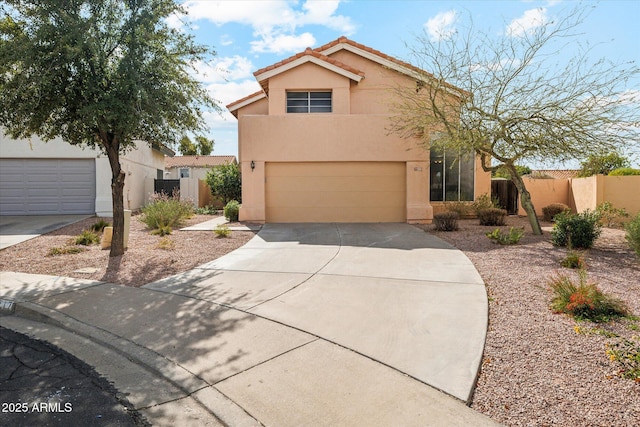 view of front of property featuring a garage