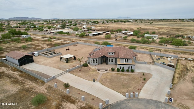 7171 W Quarter Horse Run, Coolidge, AZ 85128 - birds eye view of property with a mountain view