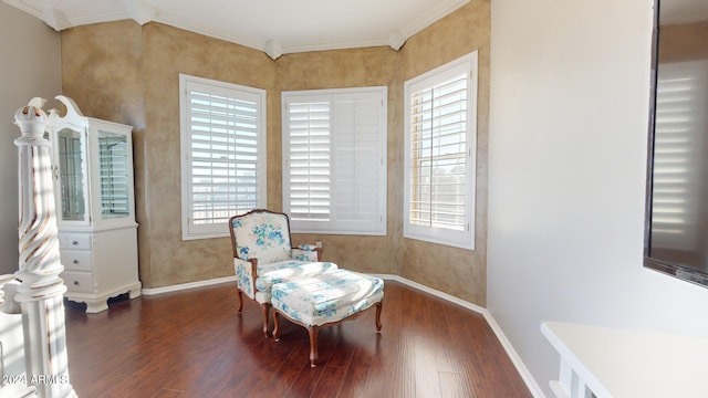 7171 W Quarter Horse Run, Coolidge, AZ 85128 - sitting room featuring ornamental molding, baseboards, and wood finished floors