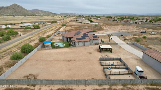 7171 W Quarter Horse Run, Coolidge, AZ 85128 - drone / aerial view with a mountain view