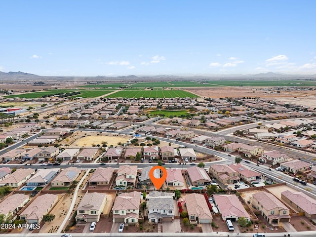 aerial view with a mountain view