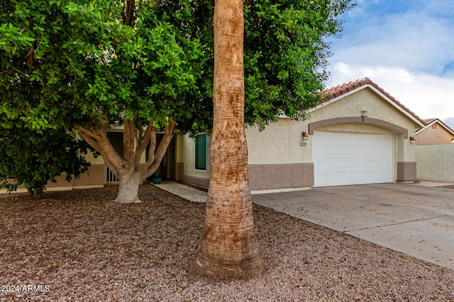 view of front of house with a garage