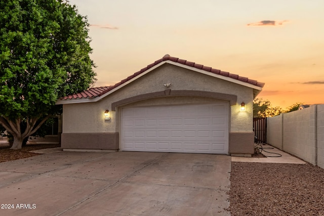 exterior space featuring a garage