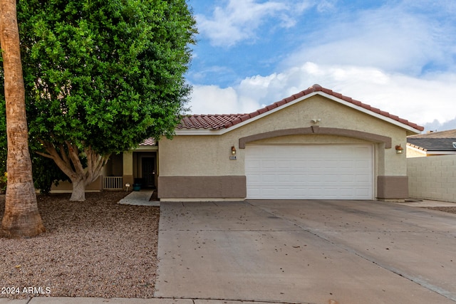 view of front of house with a garage