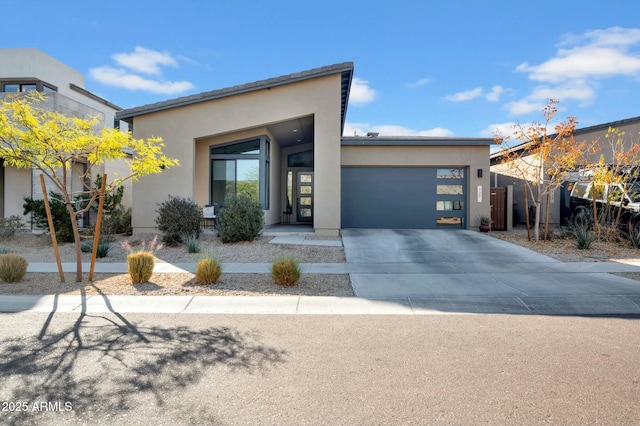 contemporary house featuring a garage