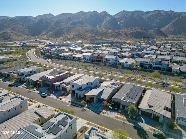 bird's eye view with a mountain view