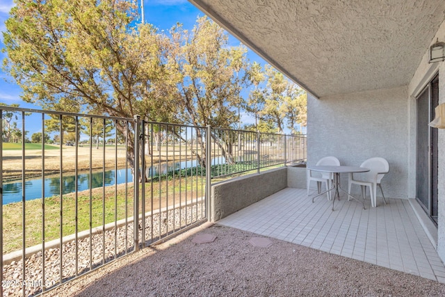 balcony with a water view