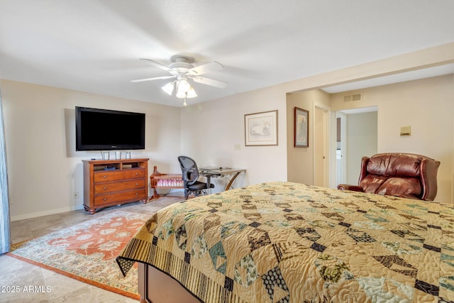 bedroom with ceiling fan