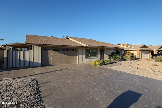 view of front facade with a garage