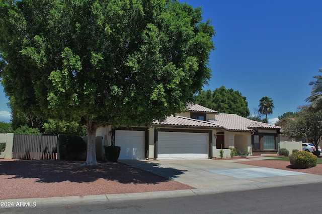 view of front of property featuring a garage