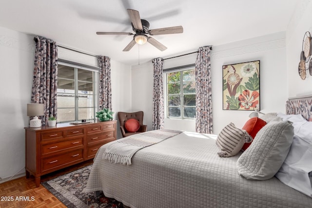 bedroom featuring a ceiling fan