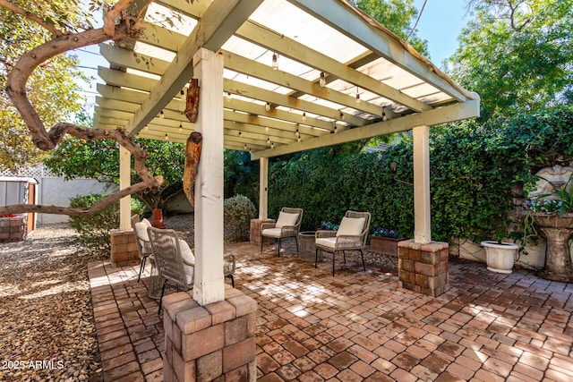 view of patio with a pergola