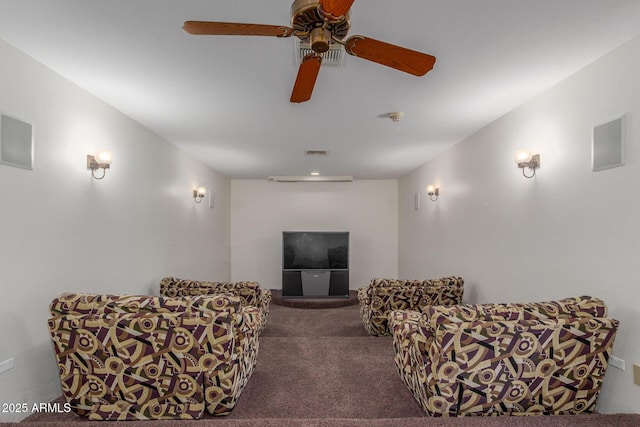 8043 E Laurel St, Mesa, AZ 85207 - living area with carpet and a ceiling fan