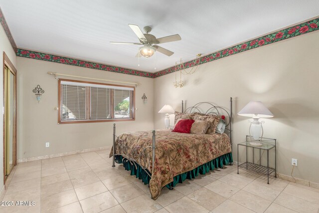 8043 E Laurel St, Mesa, AZ 85207 - bedroom featuring ceiling fan and tile patterned flooring