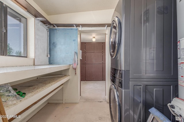 8043 E Laurel St, Mesa, AZ 85207 - washroom featuring stacked washing machine and dryer