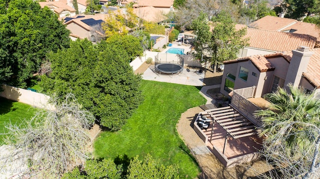 drone / aerial view with a residential view