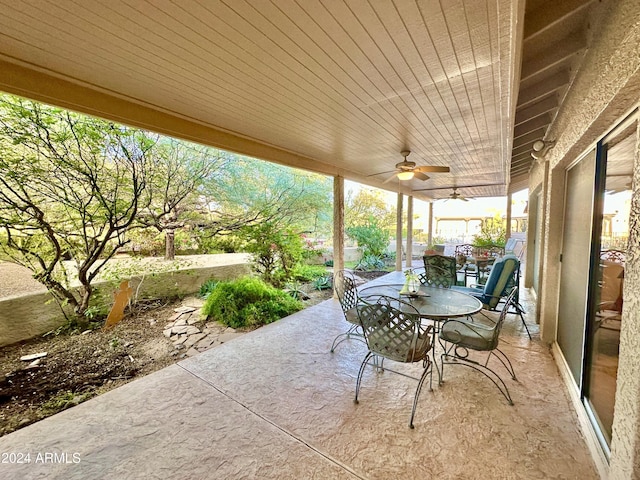 view of patio / terrace with ceiling fan