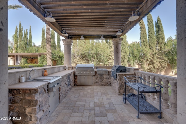 view of patio featuring area for grilling