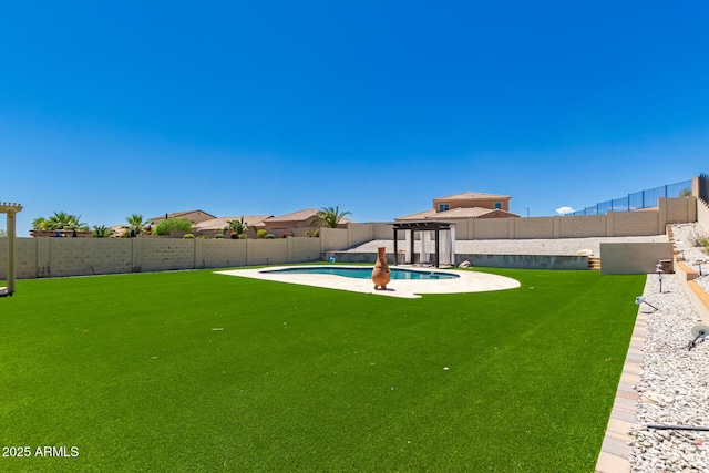14552 S 182nd Dr, Goodyear, AZ 85338 - view of yard featuring a fenced backyard and a fenced in pool
