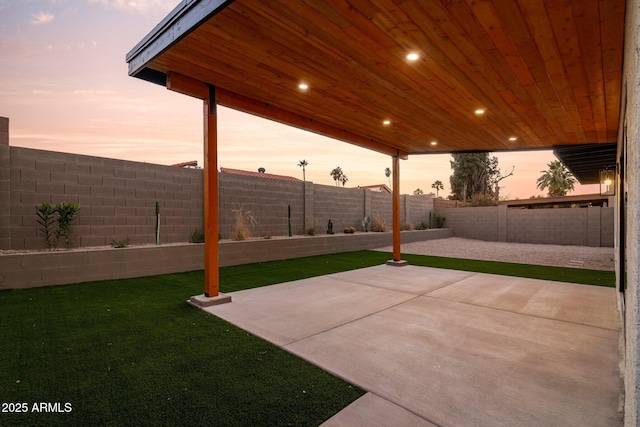 view of patio featuring a fenced backyard