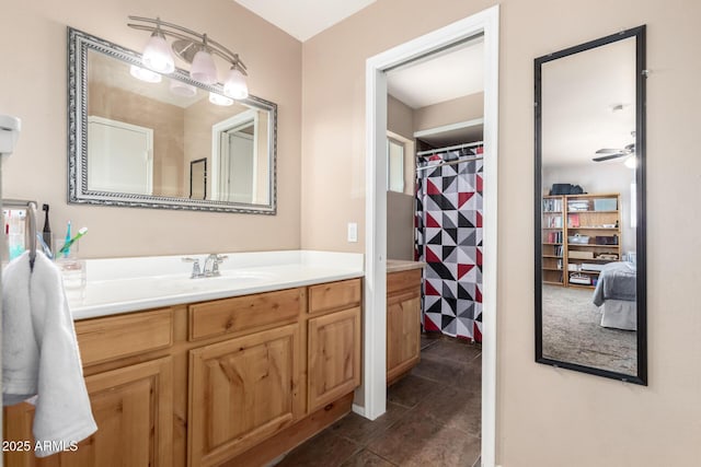 1263 W Del Rio St, Chandler, AZ 85224 - bathroom featuring vanity, tile patterned flooring, and a shower with curtain
