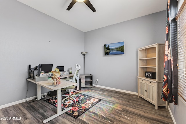 10897 S Turtle Dove Dr S, Goodyear, AZ 85338 - office space featuring ceiling fan and wood finished floors