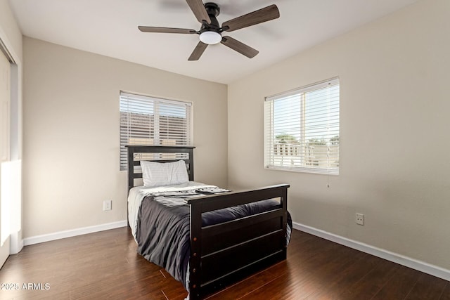 332 S 83rd Pl, Mesa, AZ 85208 - bedroom with wood finished floors and a ceiling fan