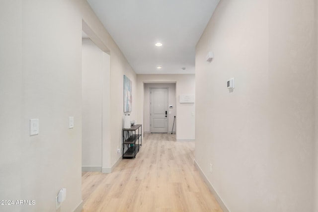 hall featuring light hardwood / wood-style flooring