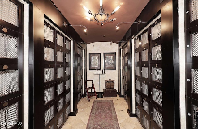 wine room featuring light tile patterned floors