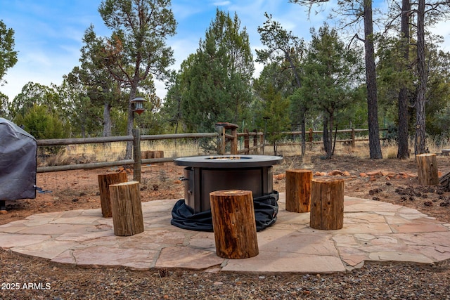 view of patio / terrace featuring fence and area for grilling