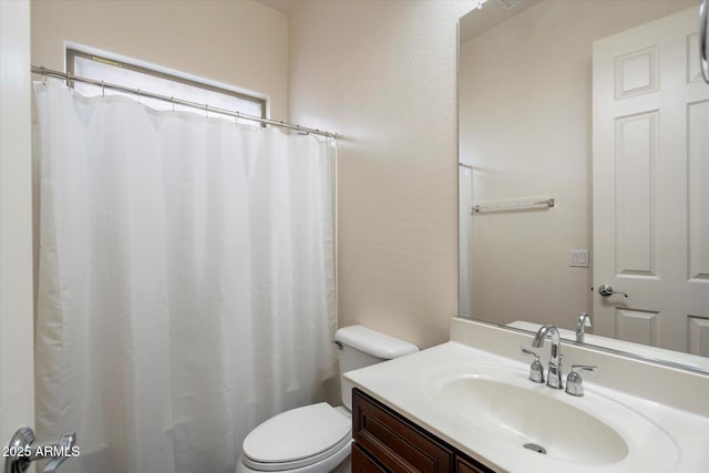 43998 W Palo Abeto Dr, Maricopa, AZ 85138 - bathroom with toilet, a shower with shower curtain, and vanity