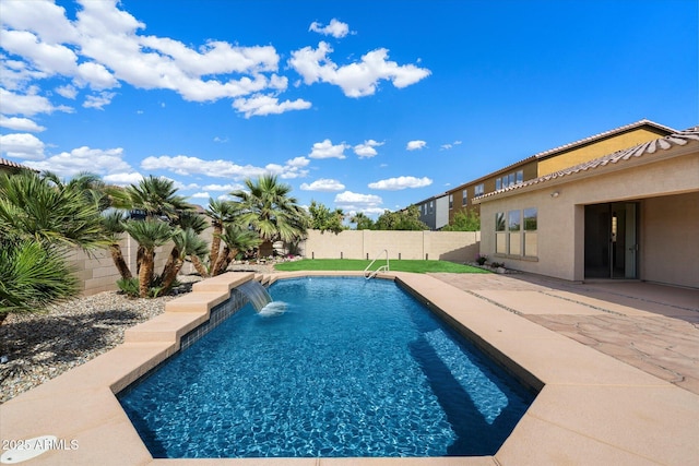 43998 W Palo Abeto Dr, Maricopa, AZ 85138 - view of pool featuring a patio, a fenced in pool, and a fenced backyard