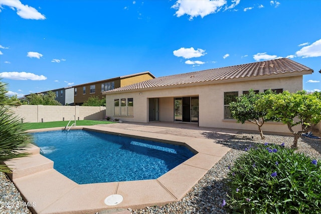 43998 W Palo Abeto Dr, Maricopa, AZ 85138 - view of pool with a fenced in pool, a fenced backyard, and a patio area