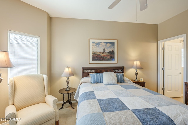 bedroom featuring ceiling fan