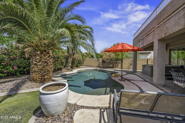 43650 W Snow Dr, Maricopa, AZ 85138 - view of swimming pool with a patio, a fenced in pool, and a fenced backyard